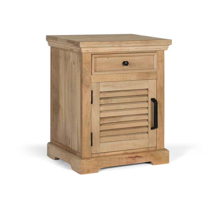 GINER Y COLOMER Table de chevet en bois de manguier massif - Naturel
